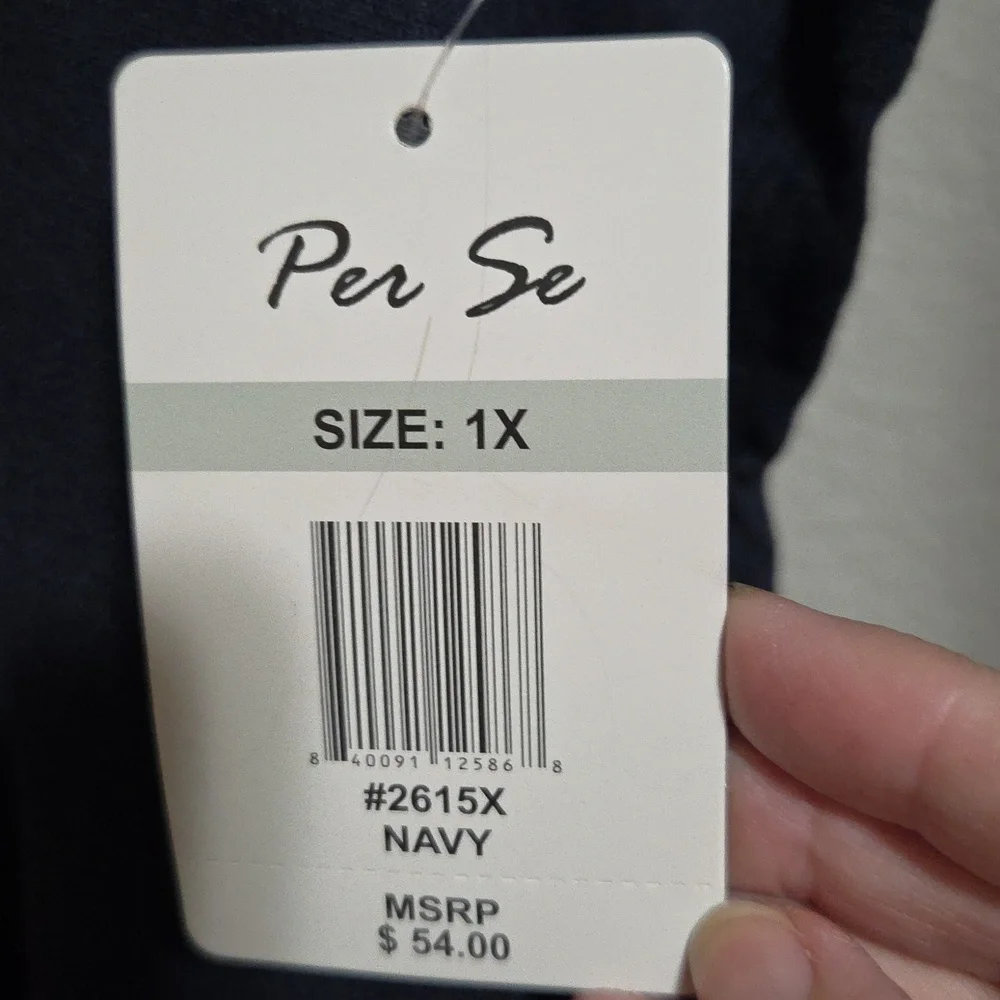 Per Se Women's Navy Wide Leg Pants Size 1X - Picture 3 of 6